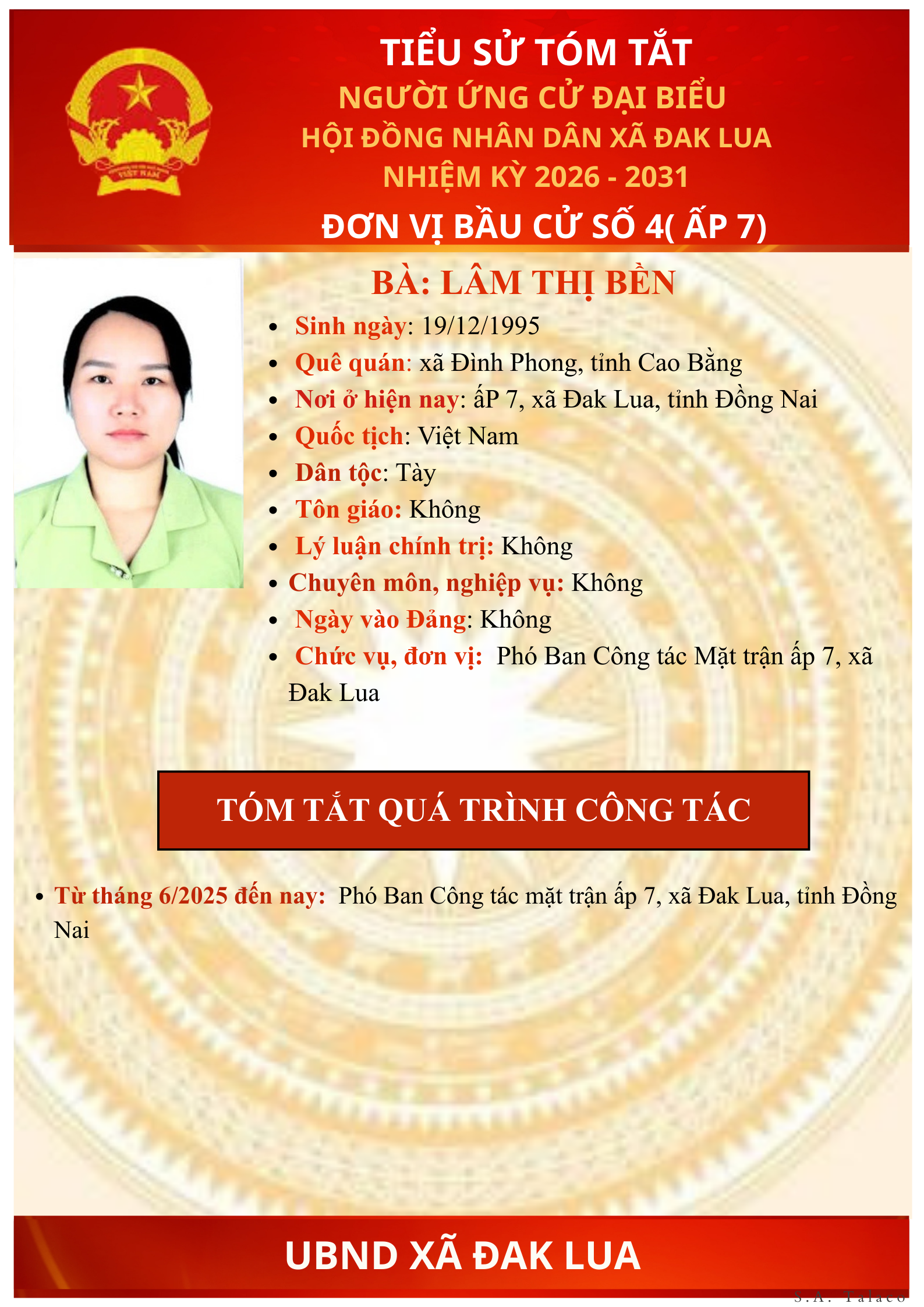 LÂM THỊ BỀN